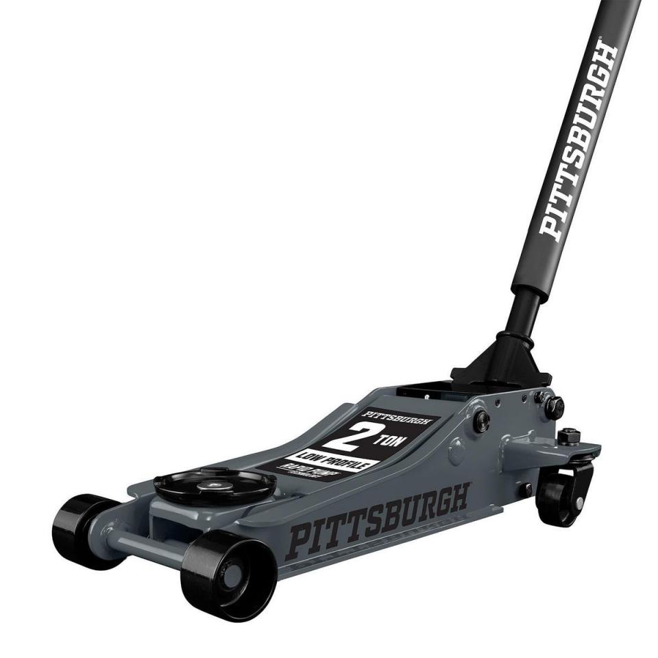 PITTSBURGH Jacks Jack Stands Tools 2 Ton Low Profile Floor Jack with RAPID PUMP Slate Gray Emmanuellebethys